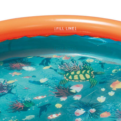 Summer Waves 8 Ft x 30 Inch Backyard Kiddie Splash Inflatable Above Ground Pool