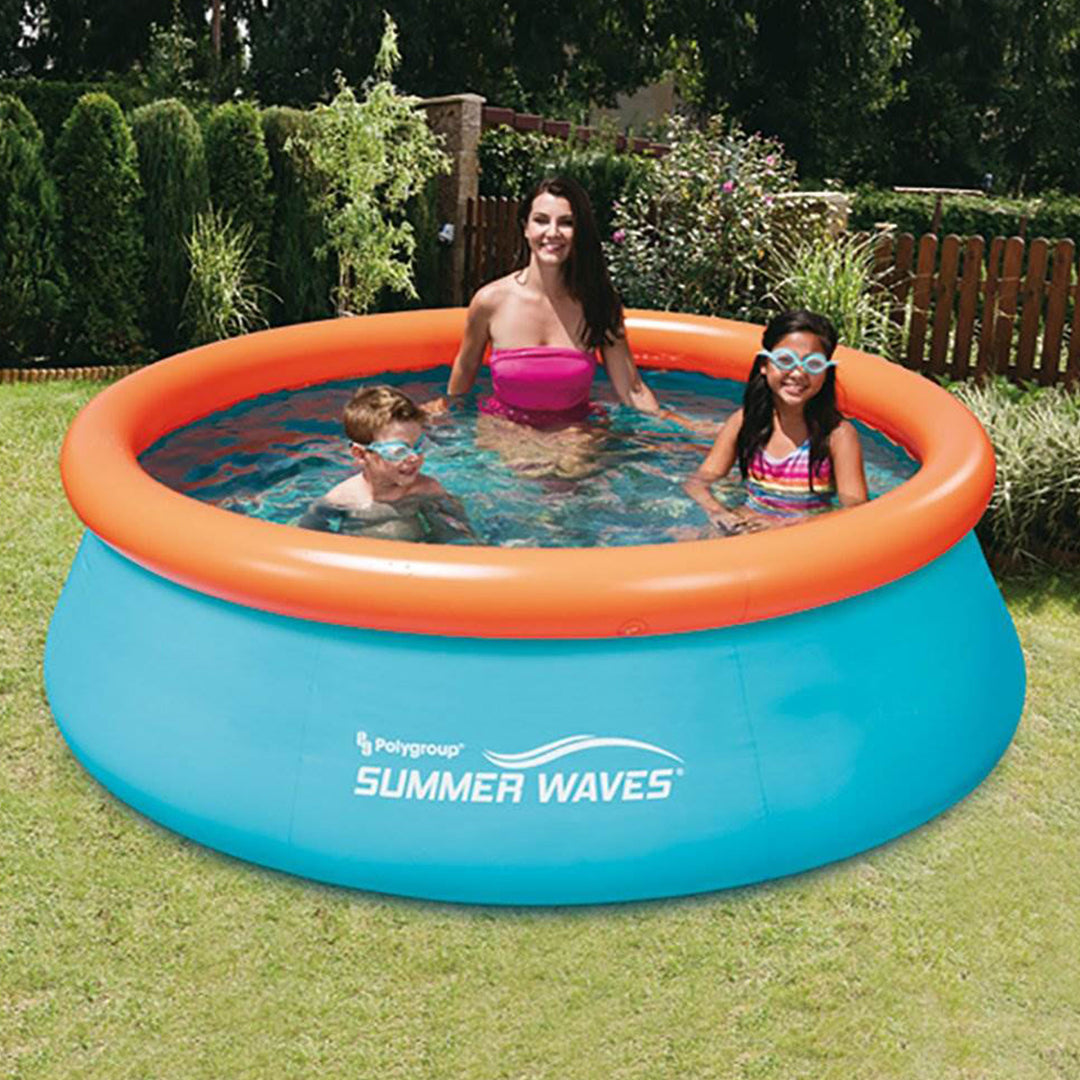 Summer Waves 8ft x 30in Small Kiddie Inflatable Kids Above Ground Pool (Used) - VMInnovations