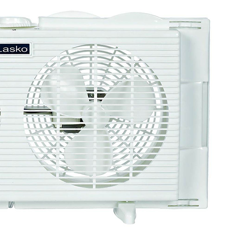 Lasko Slim Profile 2 Speed 22 to 34 Inch Wide Dual Twin Window Fan, White 2137