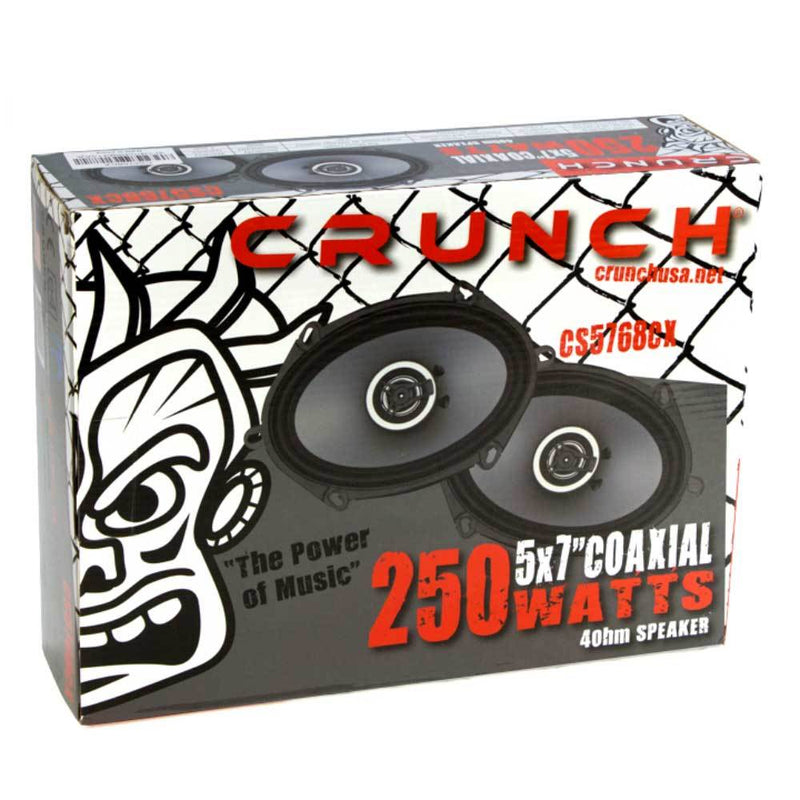 Crunch 250W Full Range 2 Way Coaxial Car Audio 5x7 by 6x8" Speaker Pair CS5768CX