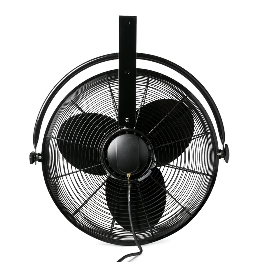 Air King 20" 1/6 HP 3-Speed Non-Oscillating Enclosed Steel Wall Mount Fan, Black