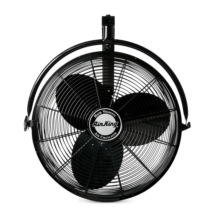 Air King 20" 1/6 HP 3-Speed Non-Oscillating Enclosed Steel Wall Mount Fan, Black