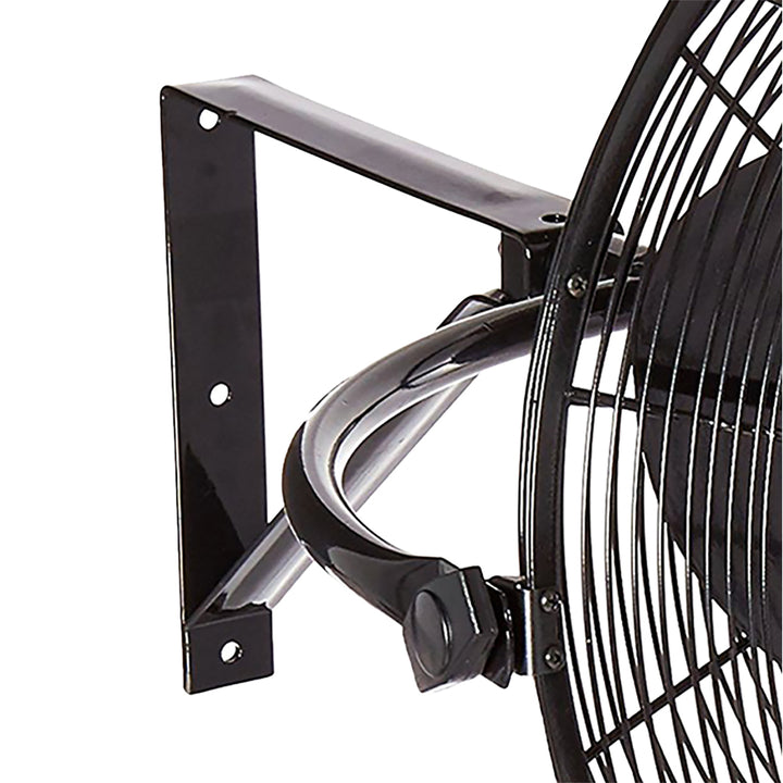 Air King 20" 1/6 HP 3-Speed Non-Oscillating Enclosed Steel Wall Mount Fan, Black