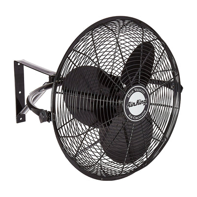 Air King 20" 1/6 HP 3-Speed Non-Oscillating Enclosed Steel Wall Mount Fan, Black - VMInnovations