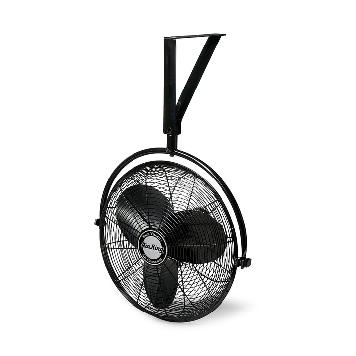 Air King 20" 1/6 HP 3-Speed Non-Oscillating Enclosed Steel Wall Mount Fan, Black