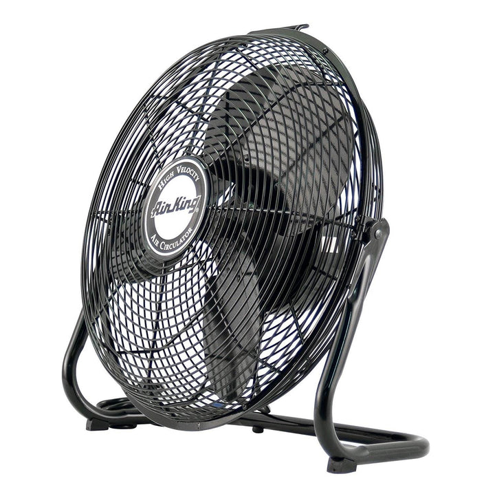 Air King 12 Inch 1/25 HP 3-Speed Indoor Industrial Open Motor Pivoting Floor Fan