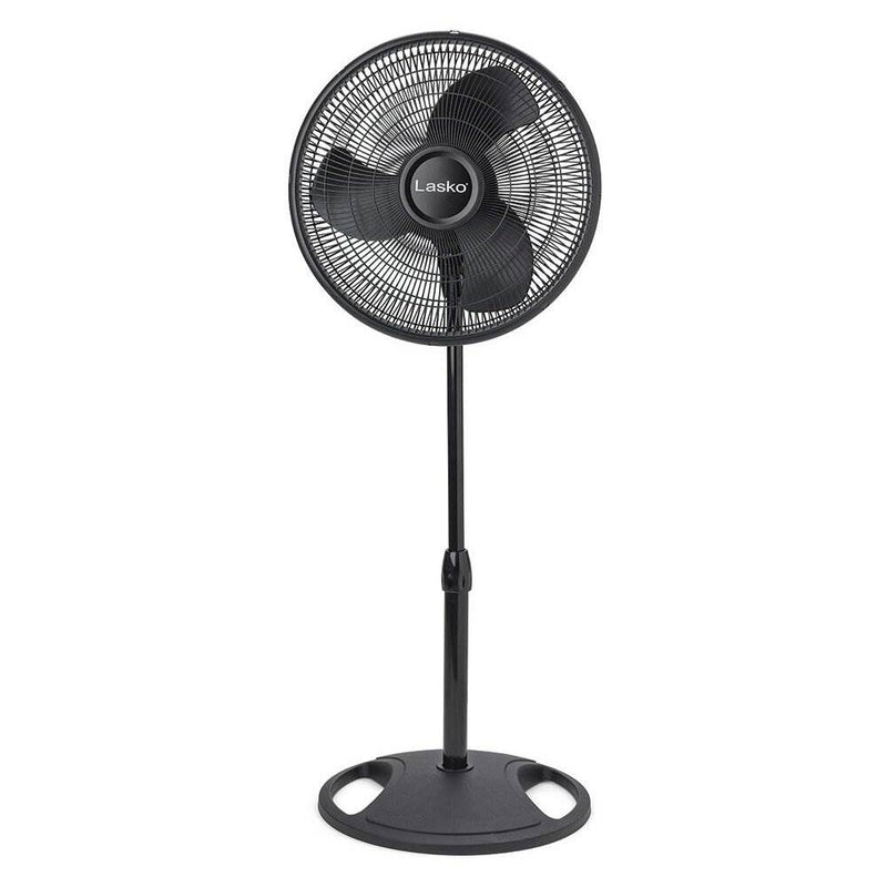 Lasko 16" 3-Speed Adjustable Tilting Oscillating Standing Pedestal Fan, Black