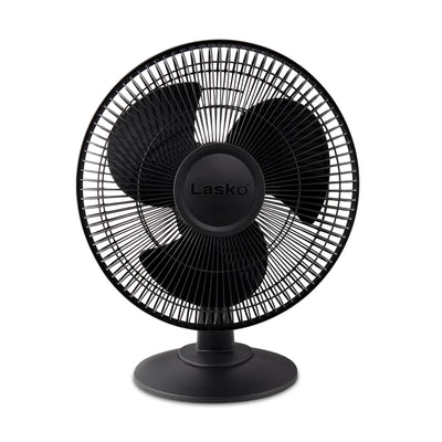 Lasko 12" 3 Speed Portable Oscillating Small Floor Table Fan, Black (Open Box)