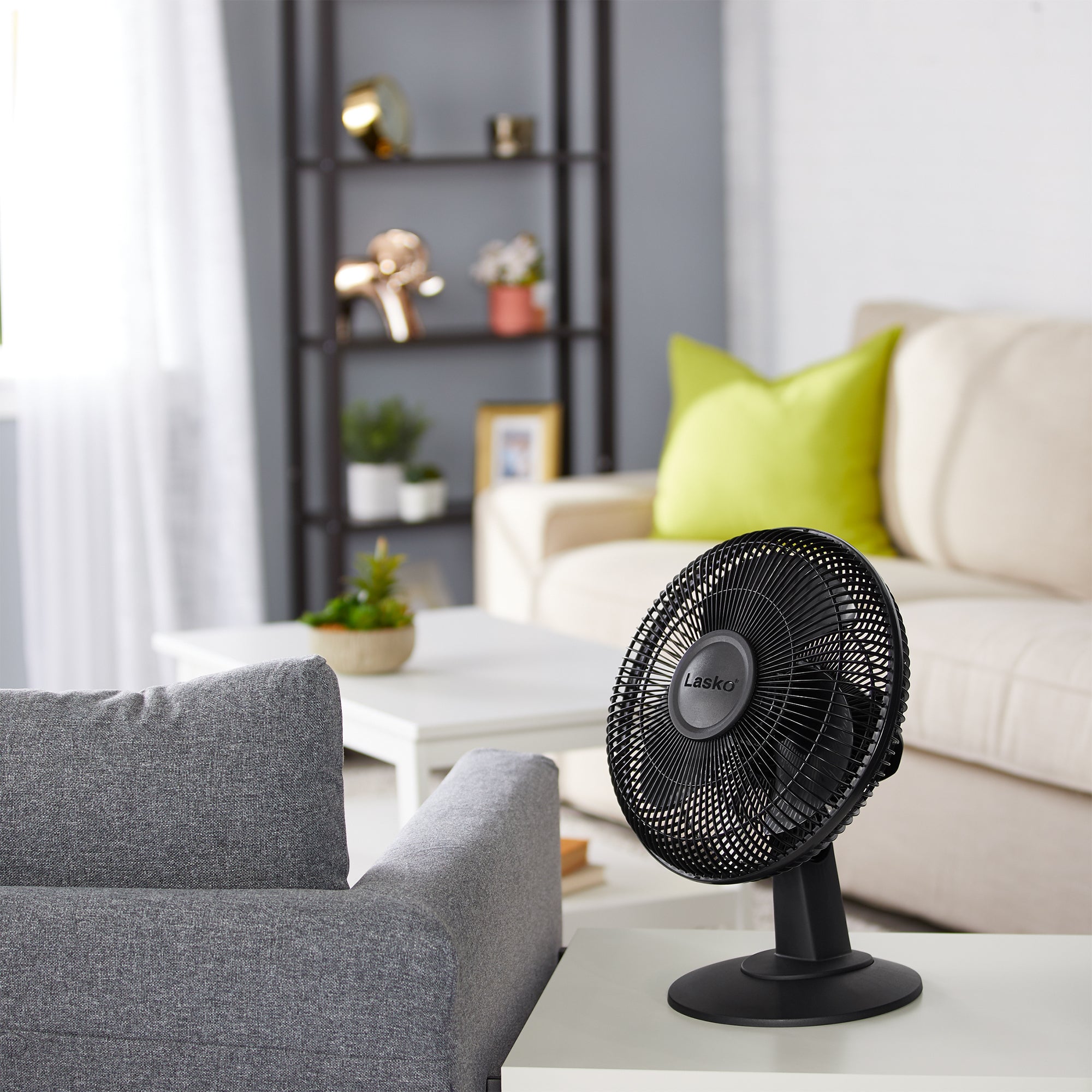 Lasko 12" 3 Speed Portable Oscillating Small Floor Table Fan, Black (Open Box)