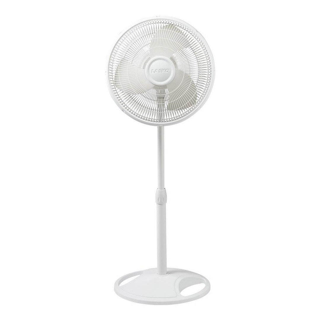 Lasko 16" 3-Speed Adjustable Tilting Oscillating Standing Pedestal Fan, White