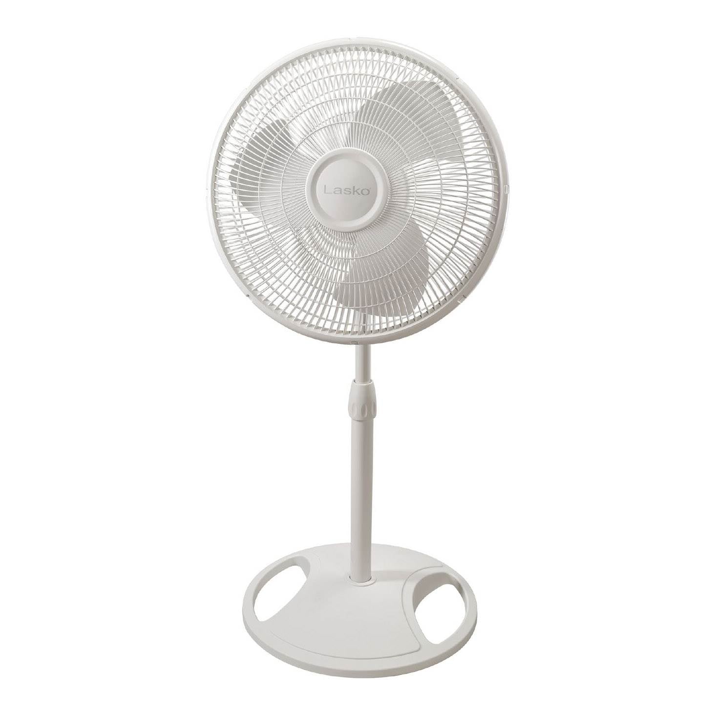 Lasko 16" 3-Speed Adjustable Tilting Oscillating Standing Pedestal Fan, White - VMInnovations