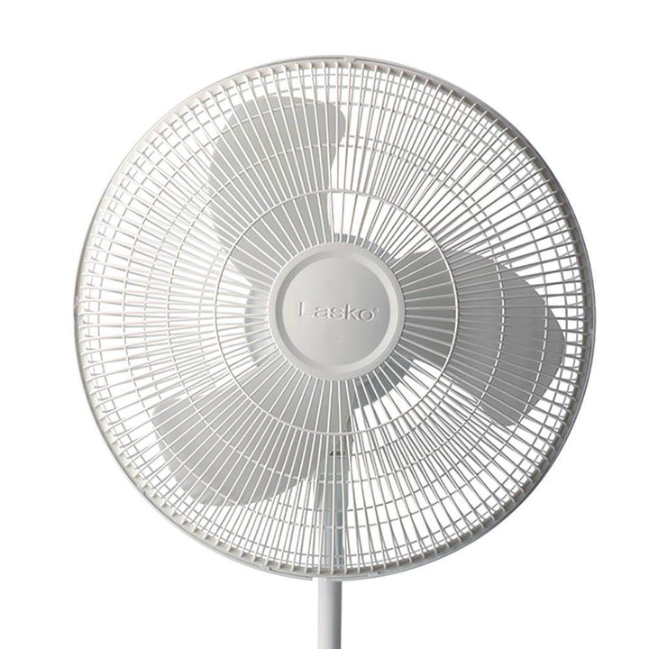 Lasko 16 Inch 3 Speed Oscillating Adjustable Stand Pedestal Floor Fan, White