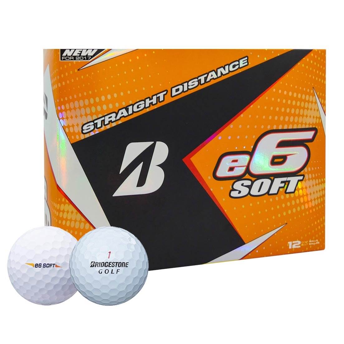 Bridgestone 2017 e6 Soft White Straight Distance Low Spin Golf Balls, 2 Dozen