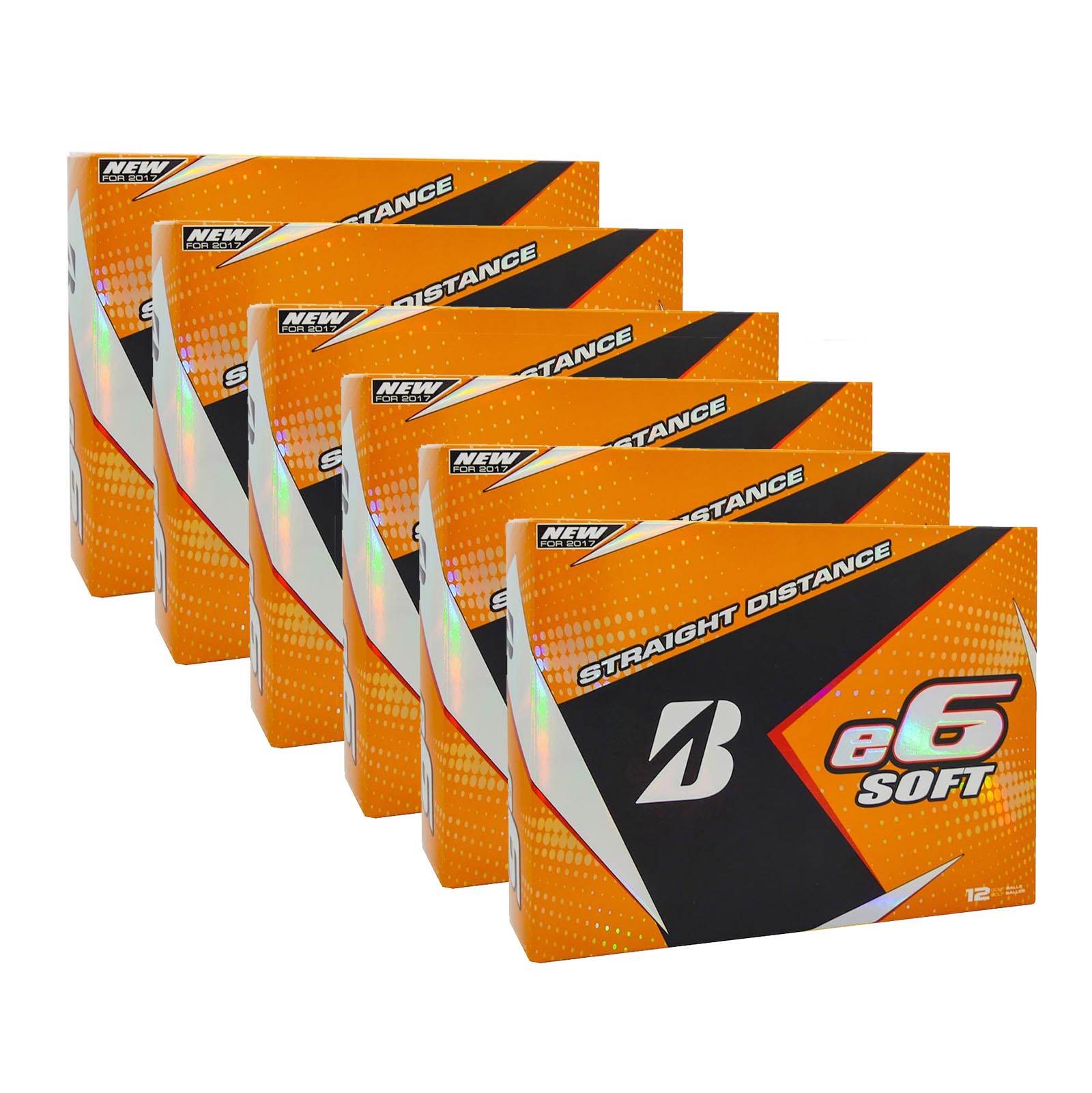 Bridgestone 2017 e6 Soft White Straight Distance Low Spin Golf Balls, 6 Dozen