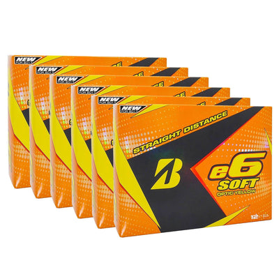 Bridgestone 2017 e6 Soft Yellow Straight Distance Low Spin Golf Balls, 6 Dozen