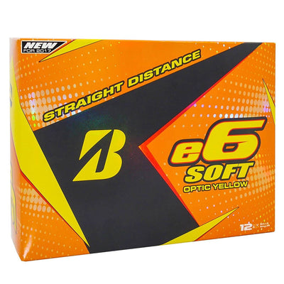 Bridgestone 2017 e6 Soft Yellow Straight Distance Low Spin Golf Balls, 6 Dozen