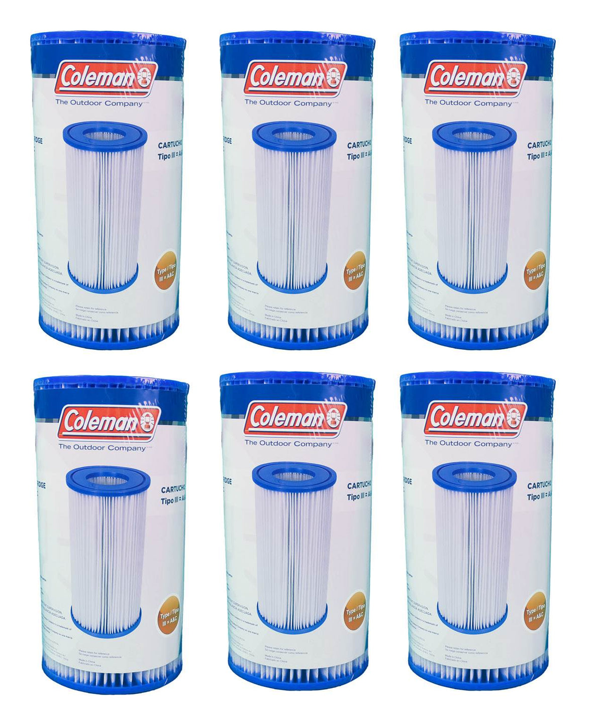 Bestway Flow Clear 1500 GPH Pump + Coleman Filter Pump Cartridges (6 Pack)