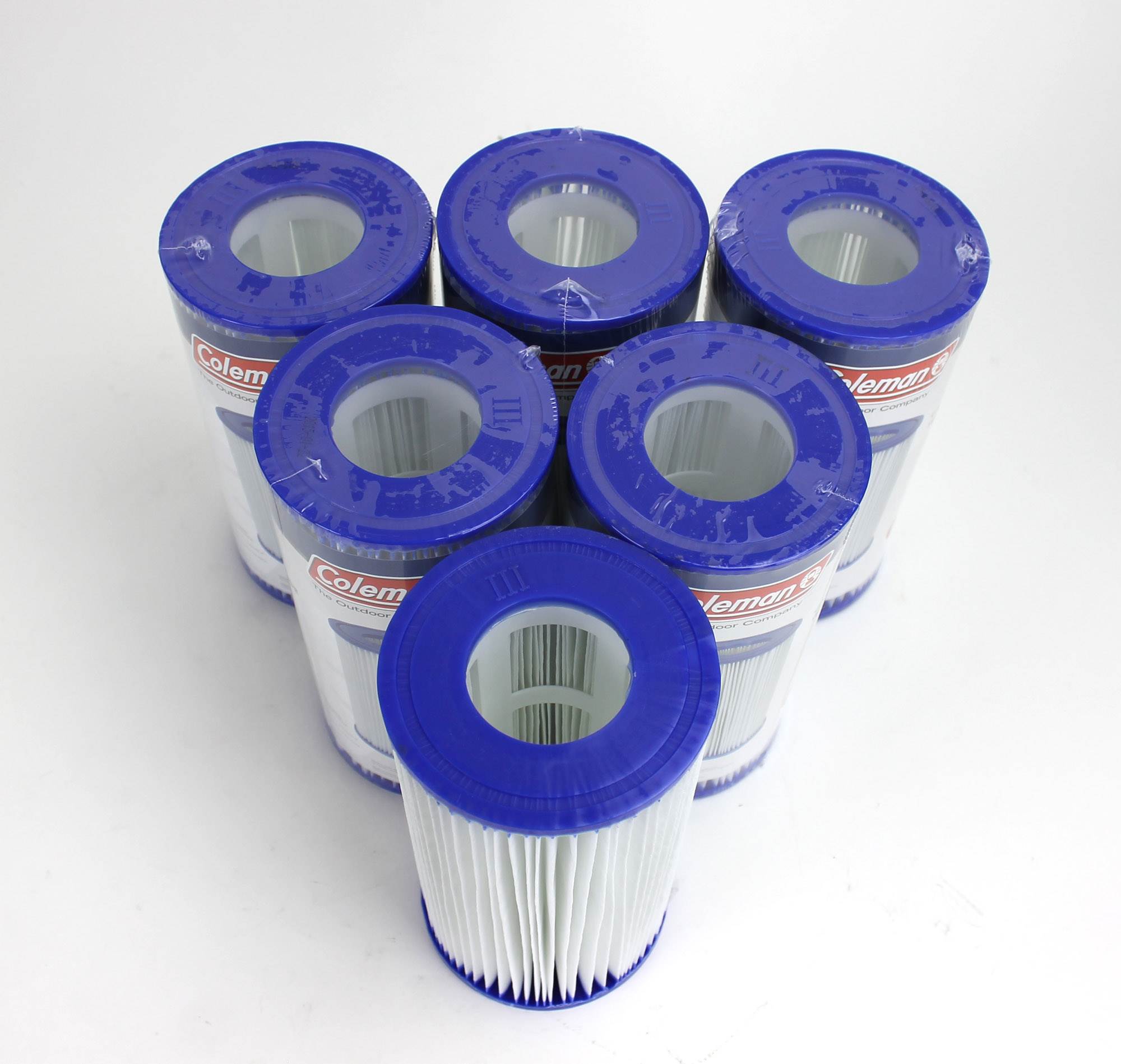 Bestway Flow Clear 1500 GPH Pump + Coleman Filter Pump Cartridges (6 Pack)