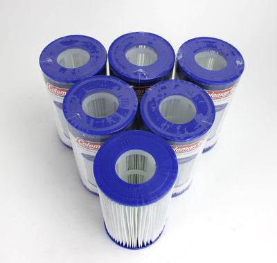 Bestway Flow Clear 1500 GPH Pump + Coleman Filter Pump Cartridges (6 Pack)