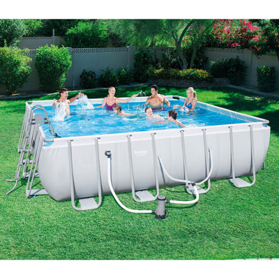 Bestway 16ft x 48in Power Steel Above Ground Pool Set + 6 Coleman Cartridges
