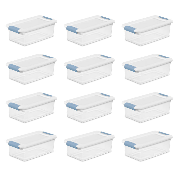 Sterilite 6 Qt. Plastic Stackable Storage Box with Latching Lid, Clear (12 Pack) - VMInnovations