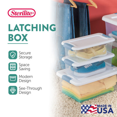 Sterilite 6-Quart Clear Stackable Latching Storage Container (Open Box)(12 Pack)
