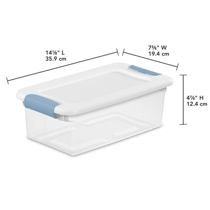 Sterilite Clear Plastic 6 Quart Storage Box Container with Latching Lid, 24 Pack