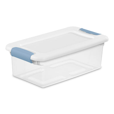 Sterilite Clear Plastic 6 Quart Storage Box Container with Latching Lid, 24 Pack