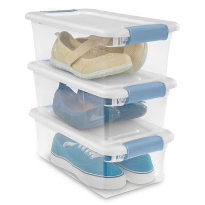 Sterilite Clear Plastic 6 Quart Storage Box Container with Latching Lid, 24 Pack - VMInnovations