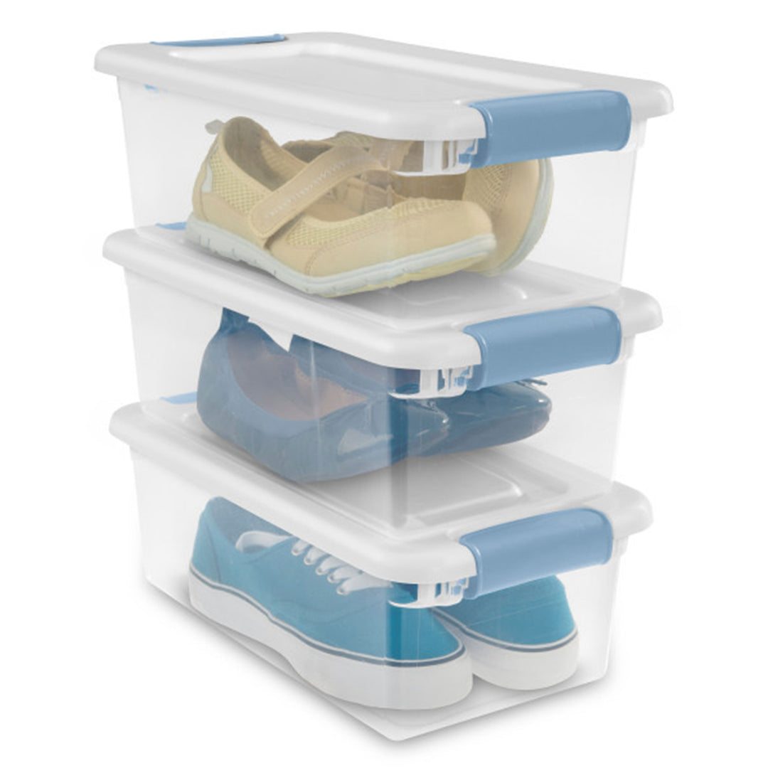Sterilite 6-Quart Clear & Blue Stackable Latching Storage Container (48 Pack)