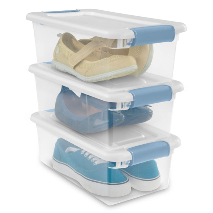 Sterilite 6-Quart Clear & Blue Stackable Latching Storage Container (48 Pack)