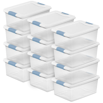 6-pk Sterilite 15-Qt Clear Stackable Latching Storage Box Container (Open Box)
