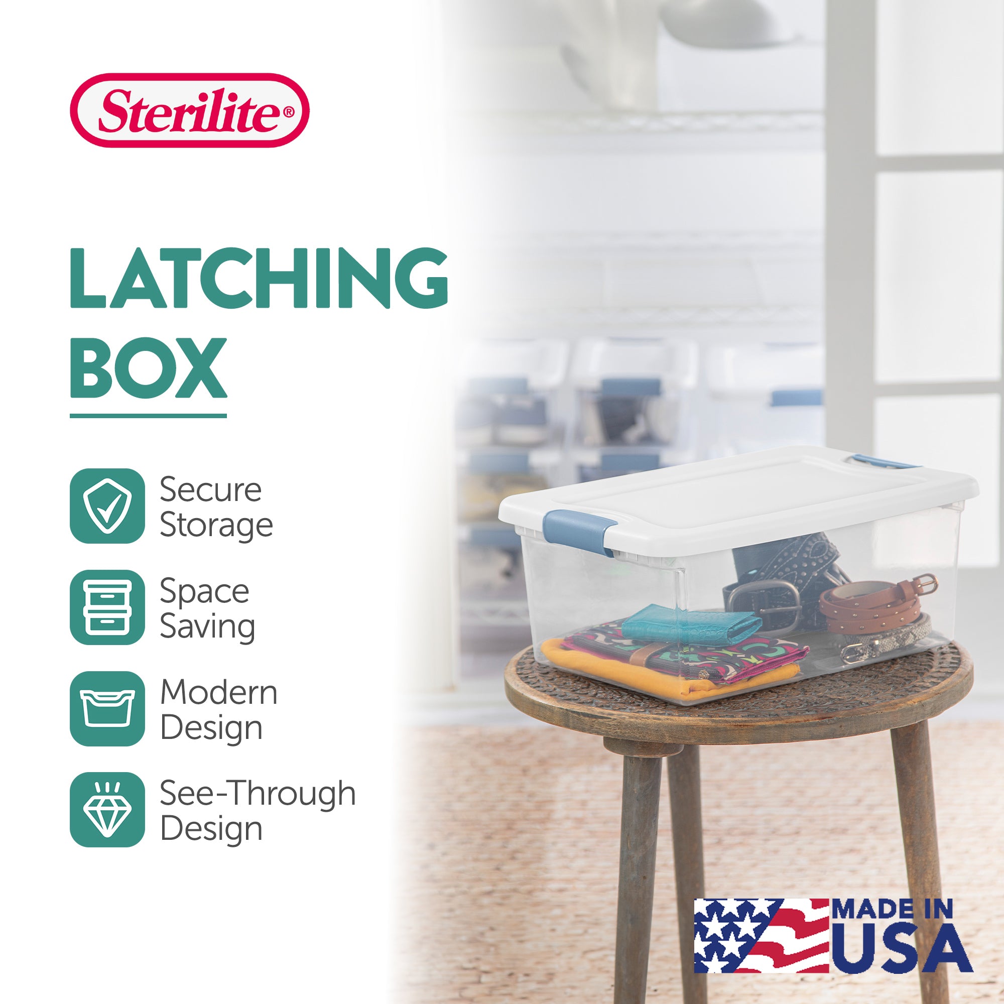 6-pk Sterilite 15-Qt Clear Stackable Latching Storage Box Container (Open Box)