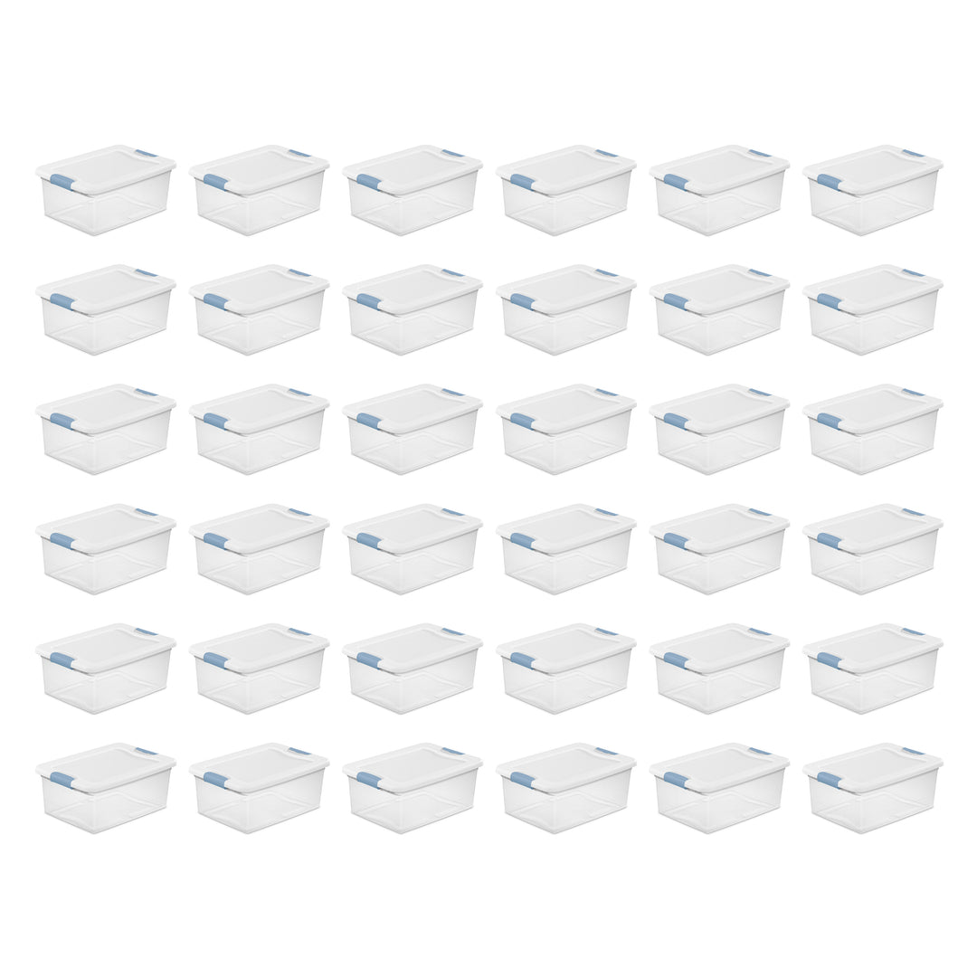 Sterilite 15-Quart Clear Stackable Latching Storage Box Container (36 Pack)