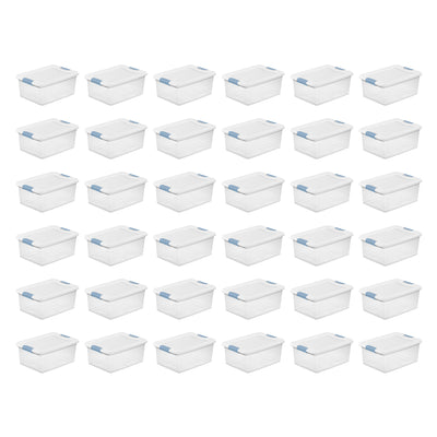 Sterilite 15-Quart Clear Stackable Latching Storage Box Container (36 Pack) - VMInnovations
