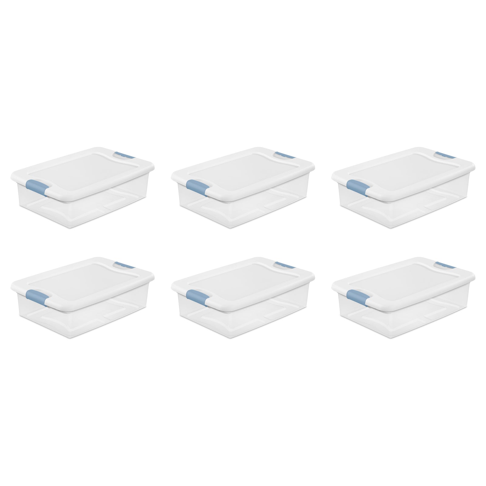 Sterilite 32 Quart Clear Plastic Stackable Storage Box Container (6 Pack) - VMInnovations