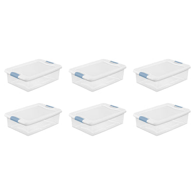 Sterilite 32 Quart Clear Plastic Stackable Storage Box Container (6 Pack) - VMInnovations