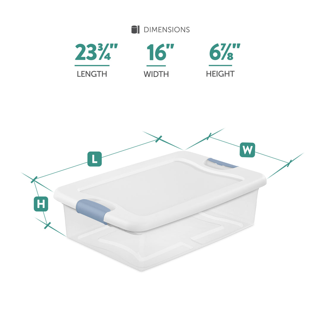 Sterilite 64 Qt Plastic Stacking Container, 6 Pack & 32 Qt Storage Boxes, 6 Pack