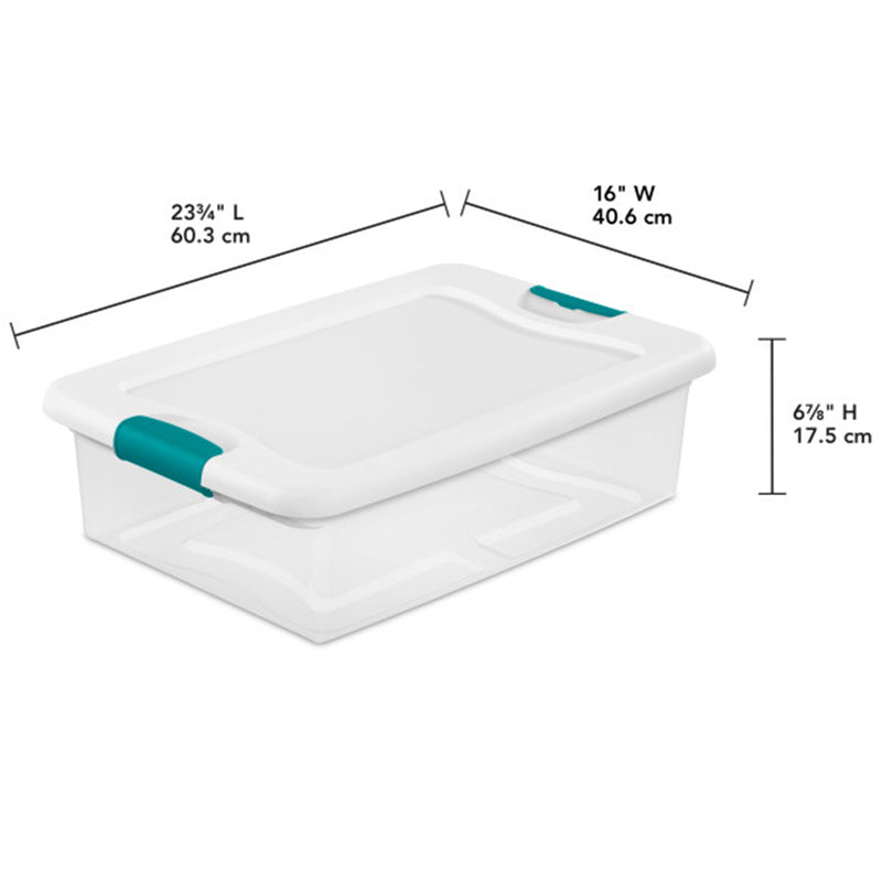 Sterilite 32 Quart Clear Plastic Stackable Storage Box Container (6 Pack)