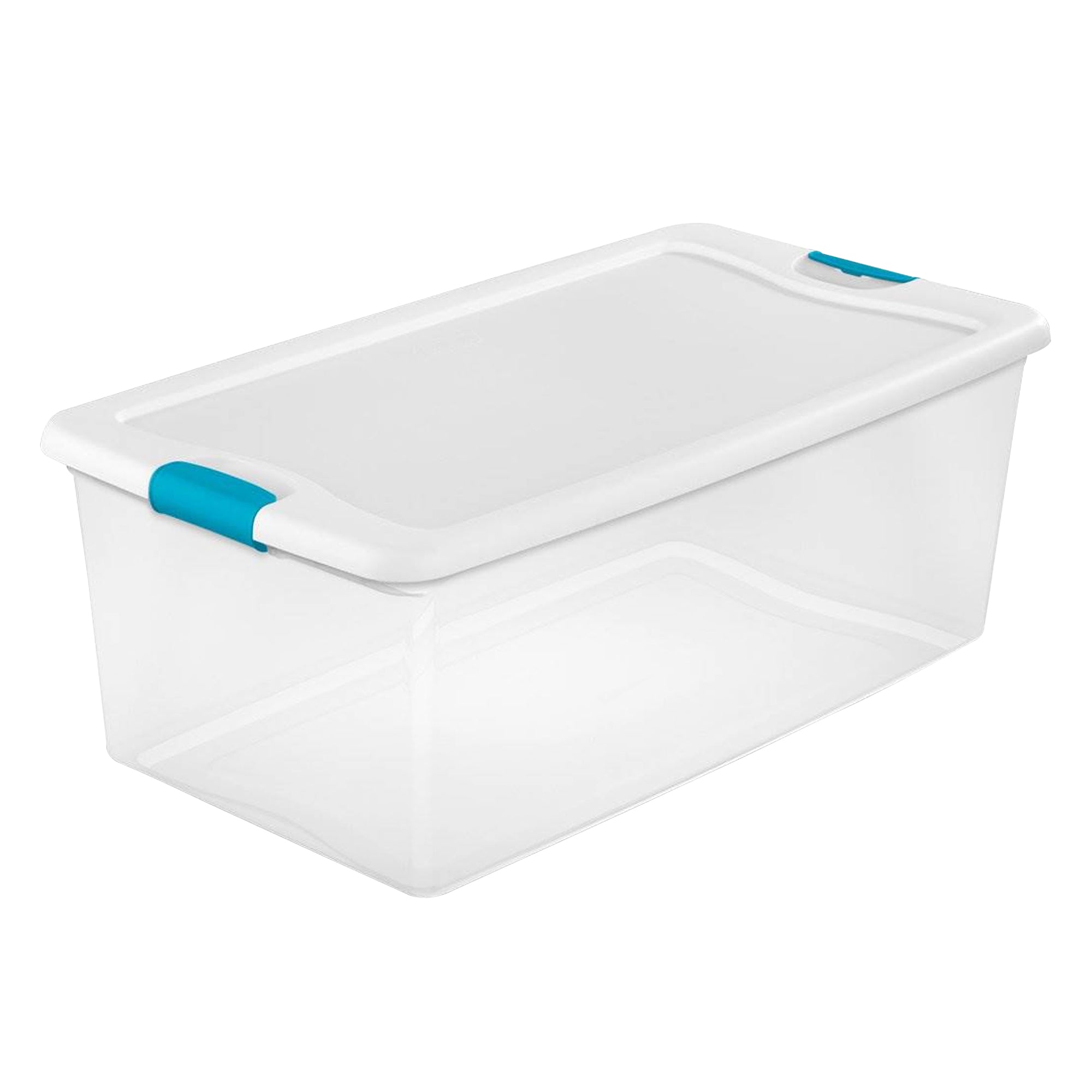 Sterilite 106 Qt Clear Plastic Stackable Storage Bin w/ White Latch Lid, 36 Pack