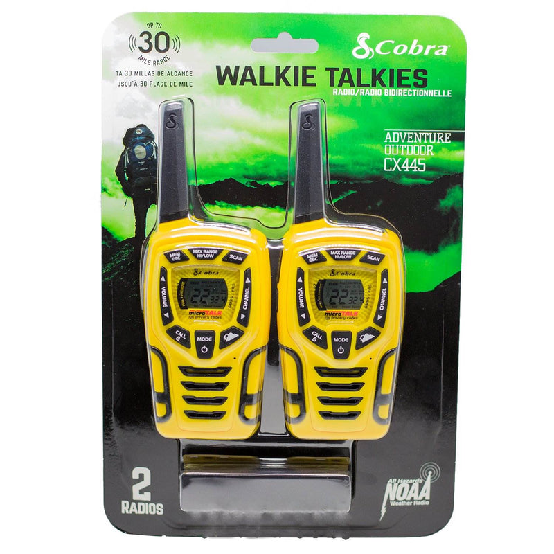 Cobra 28 Mile 22 Channel Walkie Talkie VOX NOAA Receiver Radios CX445 (4 Pairs)