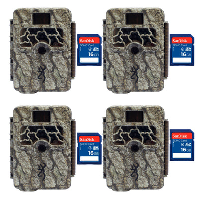 Browning Trail Cameras Command Ops 14MP IR Game Camera, 4 Pack + 16GB SD Cards