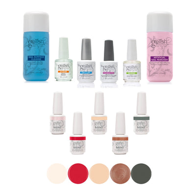 Gelish Gel Nail Polish Basix Care Kit + Gel Soak Off Nail Polish Collection (Open Box)