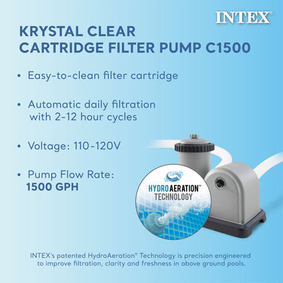 Intex 18' x 48" Inflatable Above Ground Pool Set with Filter Cartridges (6 Pack) - VMInnovations