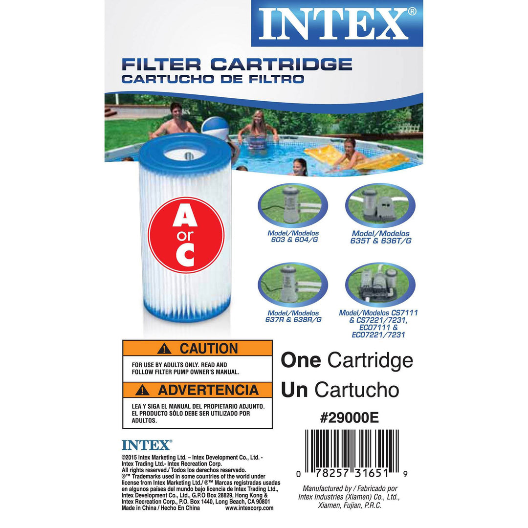 Intex 18' x 48" Inflatable Above Ground Pool Set with Filter Cartridges (6 Pack)