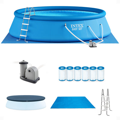 Intex 18' x 48" Inflatable Above Ground Pool Set with Filter Cartridges (6 Pack) - VMInnovations