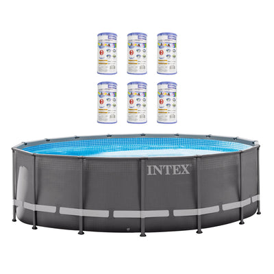 Intex 16' x 48" Ultra Frame Above Ground Pool Set and Six Filter Cartridges
