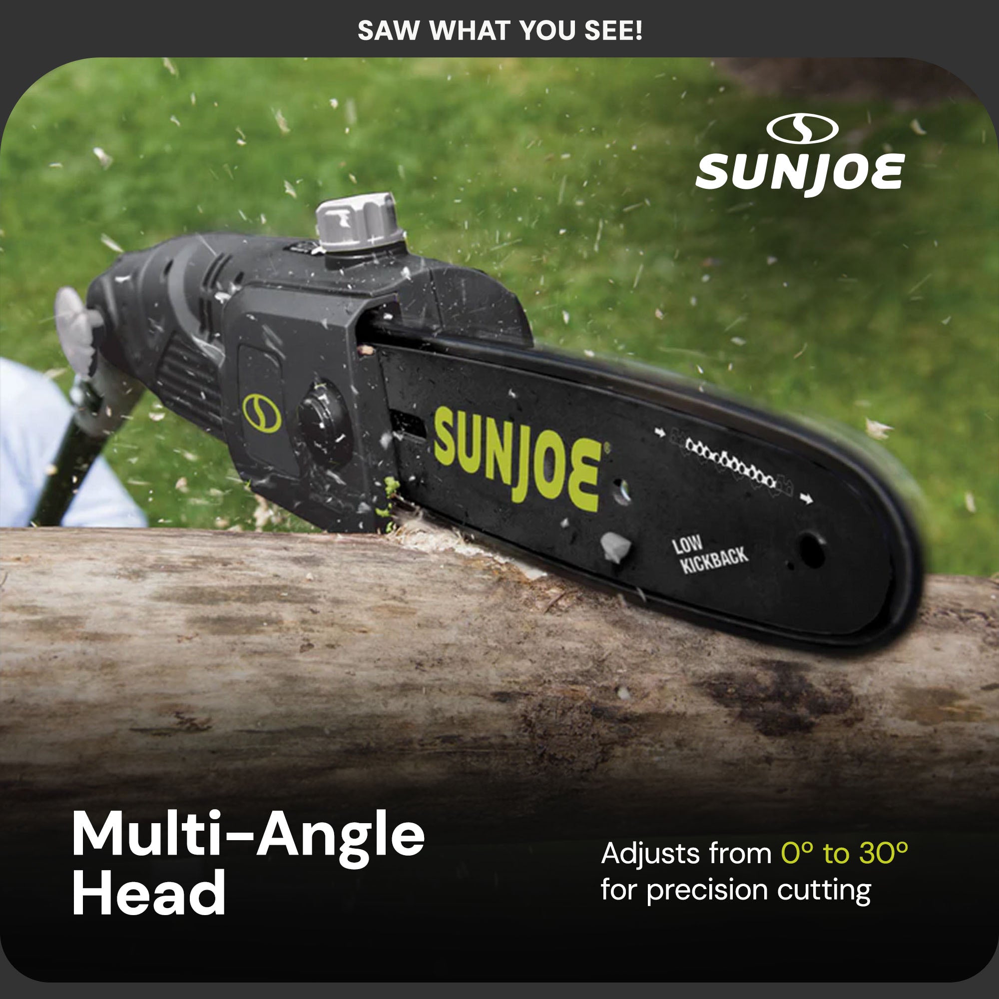 Sun Joe 10" 8-Amp Electric 15' Telescoping Multi-Angle Pole Chainsaw (Open Box) - VMInnovations