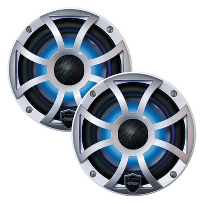 Wet Sounds 8" 300W Silver LED Coaxial Full Range Marine Speakers, Pair(Open Box)