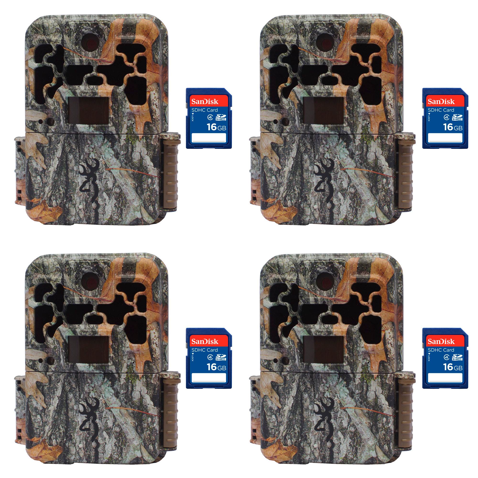 Browning Trail Cameras Spec Ops FHD Platinum 10MP Game Camera, 4 Pack & SD Cards